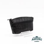 Amnisu Fekete krokkómintás kettő cipzáras kulcstartó B8008