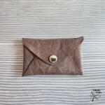 Amnisu Gyűrt barna egyfakkos bőr kártyatartó