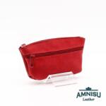 Amnisu Piros kettő cipzáras bőr kulcstartó B5002