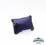 Amnisu Metál sötétkék ívelt egy cipzáras swarovski köves bőr kulcstartó D6012