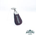 Amnisu Sötétbarna csepp alakú swarovski köves bőr kulcstartó H9001