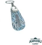 Amnisu Színes rózsa mintás csepp alakú swarovski köves bőr kulcstartó H3017