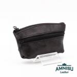 Amnisu Fényes fekete kettő cipzáras kulcstartó B8006