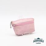 Amnisu Rózsaszín krokkómintás kettő cipzáras kulcstartó B4006