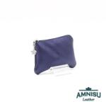 Amnisu Metál sötétkék egy cipzáras bőr kulcstartó A6012