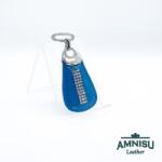 Amnisu Türkiz lakk csepp alakú swarovski köves bőr kulcstartó H7004