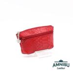 Amnisu Piros kígyómintás kettő cipzáras kulcstartó B5007