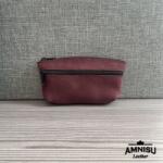 Amnisu Bordó kettő cipzáras bőr kulcstartó B5015 - amnisu