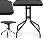 Homelux Fémvázas kerti asztal 60x60 cm edzett üveg fekete (SC-073-1)