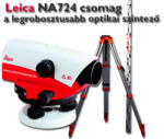 Leica NA724 robosztus optikai szintező + állvány + szintezőléc
