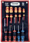 Extol csavarhúzó készlet szigetelt 1000V+nem szigetelt, 6+5db+fáziskeresővel, praktikus műanyag tokkal