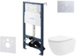 kielle Genesis New - Set pentru montare încastrată, toaletă Oudee, Vortex Rimless+, capac softclose și clapetă Gemini New II, crom lucios 30528SS32 (30528SS32)