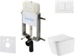 kielle Genesis New - Set pentru montare încastrată, toaletă Arkas I, Vortex Rimless+, capac softclose și clapetă Gemini New III, alb lucios 30528SZ79 (30528SZ79)