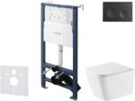 kielle Genesis New - Set pentru montare încastrată, toaletă Arkas I, Vortex Rimless+, capac softclose și clapetă Gemini New I, negru mat 30528SS75 (30528SS75)