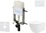 kielle Genesis New - Set pentru montare încastrată, toaletă Oudee, Vortex Rimless+, capac softclose și clapetă Gemini New I, alb lucios 30528SZ19 (30528SZ19)