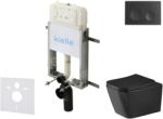 kielle Genesis New - Set pentru montare încastrată, toaletă Arkas I, Vortex Rimless+, capac softclose și clapetă Gemini New I, negru mat 30528SZ94 (30528SZ94)