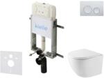 kielle Genesis New - Set pentru montare încastrată, toaletă compactă Oudee, Vortex Rimless+, capac softclose și clapetă Gemini New I, crom lucios 30528SZ38 (30528SZ38)