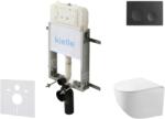 kielle Genesis New - Falsík alatti szerelőkészlet, kompakt Gaia WC Rimless és softclose ülőkével, Gemini New I, vezérlőgombokkal, matt fekete 30528SZ84 (30528SZ84)