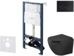 kielle Genesis New - Falsík alatti szerelőkészlet, Oudee WC Vortex Rimless+ és softclose ülőkével, Gemini New II, vezérlőgombokkal, matt fekete 30528SS92 (30528SS92)