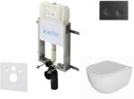 kielle Genesis New - Falsík alatti szerelőkészlet, Oudee WC Rimless és softclose ülőkével, Gemini New I, vezérlőgombokkal, matt fekete 30528SZ03 (30528SZ03)