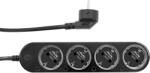 Shelly power strip 4 gen4 negru , prelungitor inteligent cu 4 prize si masurare consum (3800238070571)