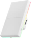 SONOFF smart touch wall switch t5-2c-120 - intrerupator inteligent cu 2 canale, panou tactil, iluminare rgb si feedback hap (6920075740240)