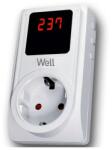 Well Priza cu protectie supratensiune si subtensiune, ecran digital, stecher schuko, well (ELAD-SH-PROT/VSD01-WL)