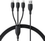 Baseus Универсален USB-A кабел с Lightning, microUSB и USB-C конектори (0.8м) - Baseus Data Cable Ultra-Fast (черен) (P10376303121-01)