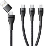 Baseus Универсален USB-C кабел с Lightning и 2X USB-C конектори, 100W (150cм) - Baseus Data Cable Flash Series 3 (черен) (P10377501111-00)
