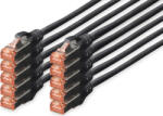 Black Cablu retea DIGITUS DK-1644-010-BL-10 CAT6 Patch Cable S/FTP 1m Black 10 pack (dk-1644-010-bl-10)