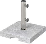  Outsunny Bază Pătrată pentru Umbrelă din Granit 21 kg cu Mânere și 2 Butoane Reglabile, Gri