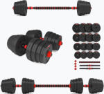 HMS Set de gantere cu conexiune la halteră HMS SGP30 30 kg negru/roșu