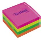 TARTAN Öntapadó jegyzettömb, 76x76 mm, 400 lap, TARTAN, vegyes neon színek (FT510090325)
