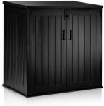 Plonos Kerti tárolóláda, Plonos, fekete, 116 x 112, 5 x 71 cm, 775 l, időjárásálló PP műanyag, lakatolható, 2 ajtós, teherbírás: 200 kg (TE480300)
