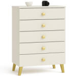 Brius Comoda MOBI K-05, 5 sertare, 60x37x89 cm, casmir cu detalii aurii (AK-12218990) Comoda