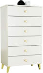 Brius Comoda 6 sertare pal glisiere metalice cu bile, 60x37x104 cm, design modern, casmir auriu (AK-12219157-2/2) Comoda