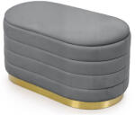 Brius Bancheta puf velur cu depozitare sub sezut, 80x42x42 cm, stil modern glamour, gri (AK-04380216)