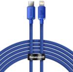 Baseus Cablu Date si Incarcare USB-C - Lightning Baseus Crystal Shine Series, 20W, 2m, Albastru CAJY000303 (BSU3021BLU)