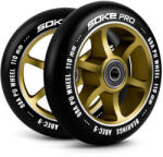 Soke Roller Kerék Szett Arany - 11cm, 2db, ABEC-9 Csapágy, 88A Keménységű PU, 0.8cm Tengely