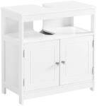 Greman Mosdó Alatti Fürdőszoba Szekrény, Két Ajtóval, Skandináv Stílusú, Matt Fehér 60x30x60cm