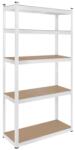 Rebel Raft metalic, 5 polite, 750Kg, polite MDF, 180x90x40cm, otel galvanizat, alb, Rebel, RB-1251W (RB-1251W) Raft