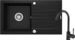 Deante , Zorba, gránit mosogató csapteleppel, 1 medencés, fekete szín 76*44*16 cm ZQZVN113 I. o