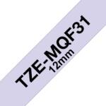 Brother TZE-MQF31, Banda Etichete Laminata, Negru Pe Mov Pastelat, 12MM (TZEMQF31_OEM)