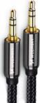 Wozinsky univerzális Mini Jack Kábel 2x AUX Kábel 3 m, Fekete (5907769307430) (5907769307430)