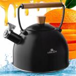 Gerlach Hagyományos Acél Vízforraló Gerlach 2, 5 L Fekete Natur Indukciós Síppal (NK320)