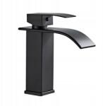 TePe mosdó csaptelep, fekete, álló, vízesés hatású (BATERIA UMYWALKOWA STAL WYSOKA CZARNA)