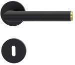 Griffwerk LUCIA select grafitfekete sárgaréz dekorral körrozettás