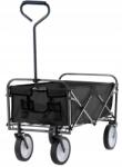 GardenLine Kocsi Összecsukható Fekete 116X54X90 Szállító Utánfutó 145L (WOZ2426)