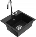 Mexen Milo Fekete Gránit Mosogató Csapteleppel (6505-77-670200-00)