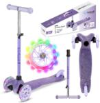 Kidwell UNO Glitter Violet háromkerekű gyerekroller LED kerekekkel